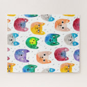 Aquarellkatzen und Freunde Puzzle (Horizontal)