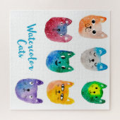 Aquarellkatzen und Freunde Puzzle (Horizontal)