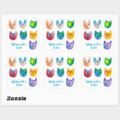 Aquarellkatzen und Freunde Quadratischer Aufkleber (Blatt)