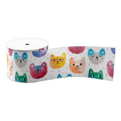 Aquarellkatzen und Freunde Ripsband (Spule)