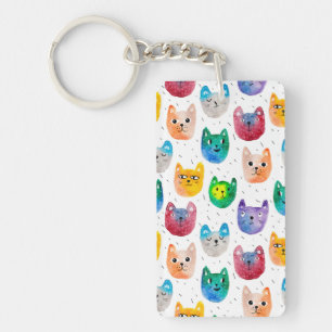 Aquarellkatzen und Freunde Schlüsselanhänger
