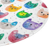 Aquarellkatzen und Freunde Schneidebrett (Ecke)