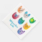 Aquarellkatzen und Freunde Serviette (Ecke)