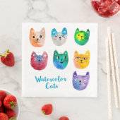 Aquarellkatzen und Freunde Serviette (Beispiel)