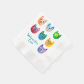 Aquarellkatzen und Freunde Serviette (Ecke)