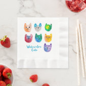 Aquarellkatzen und Freunde Serviette (Beispiel)