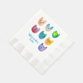 Aquarellkatzen und Freunde Serviette (Ecke)