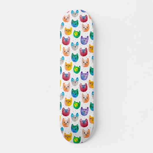 Aquarellkatzen und Freunde Skateboard (Vorne)