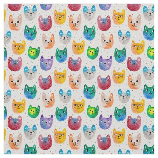 Aquarellkatzen und -freunde stoff (Muster)