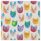 Aquarellkatzen und -freunde stoff (Nahaufnahme)