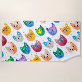Aquarellkatzen und Freunde Strandtuch (Vorderseite)