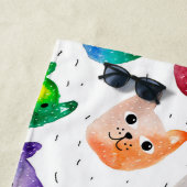 Aquarellkatzen und Freunde Strandtuch (Beispiel)