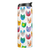 Aquarellkatzen und Freunde Thermosbecher (Nach links gedreht)