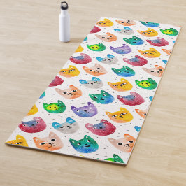 Aquarellkatzen und -freunde yogamatte
