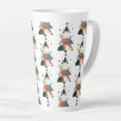 Aquarellkatzen Weihnachtsbaum Muster Whimsical Milchtasse (Rechte Ecke)