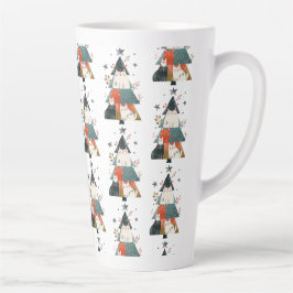 Aquarellkatzen Weihnachtsbaum Muster Whimsical Milchtasse