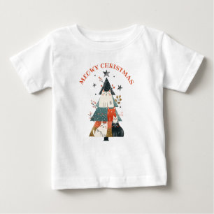 Aquarellkatzen Weihnachtsbaum Niedlich Meowy Weihn Baby T-shirt