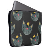 Aquarellkatzengesichter, schwarz nahtlos. laptopschutzhülle (Vorne Rechts)