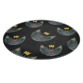 Aquarellkatzengesichter, schwarz nahtlos. schneidebrett (Ecke)