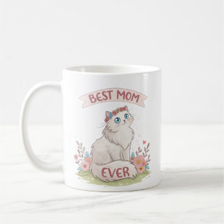Aquarellkatzenkatze die beste Mutter aller Zeiten Kaffeetasse