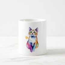 Aquarellkatzenkatze Tasse unscharfe Geschenke Katz