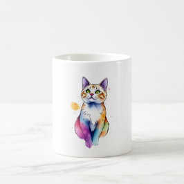 Aquarellkatzenkatze Tasse unscharfe Geschenke Katz