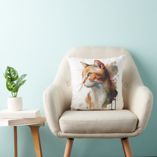 Aquarellkatzenmalerei Kissen Kissen