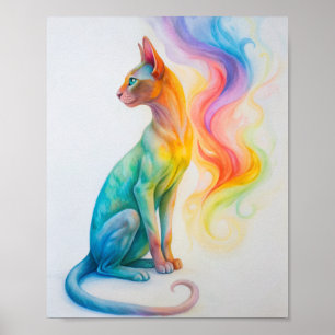 Aquarellkatzenposter Poster