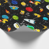 Aquarellkautschuk Duck Astronauten Kinder im Weltr Geschenkpapier (Ecke)