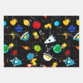 Aquarellkautschuk Duck Astronauten Kinder im Weltr Geschenkpapier Set (Vorderseite 2)