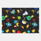 Aquarellkautschuk Duck Astronauten Kinder im Weltr Geschenkpapier Set (Vorderseite)