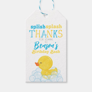 Aquarellkautschuk-Ente Geburtstags-Liebesmarken Geschenkanhänger