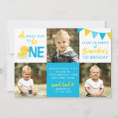 Aquarellkautschukente 3 Foto Geburtstagsfeier Einl Einladung (Vorderseite)