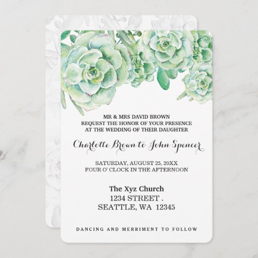 Aquarellkelladon Einladung (Vorne/Hinten)