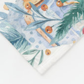 Aquarellkerze und Weihnachtsdekoration Fleecedecke (Ecke)