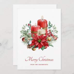 Aquarellkerzen und Poinsettia Weihnachten