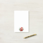 Aquarellkerzen und Poinsettia Weihnachten Post-it Klebezettel (Auf Schreibtisch)