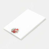 Aquarellkerzen und Poinsettia Weihnachten Post-it Klebezettel (angewinkelt)