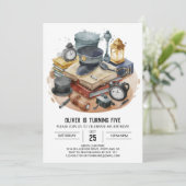 Aquarellkids Detektiv Geburtstag Einladung (Stehend Vorderseite)