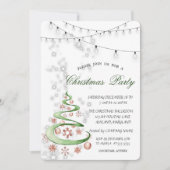 Aquarellkiefer, Bäume, Bälle, Lichter, Weihnachtsg Einladung (Vorderseite)