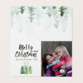 Aquarellkiefer Bäume Weihnachtsfest Foto (Außenseite Aufgefaltet)