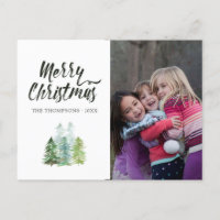 Aquarellkiefer Bäume Weihnachtsfest Foto