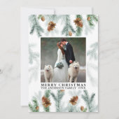 Aquarellkiefer Cone Grüne Weihnachtswald Feiertagskarte (Vorderseite)