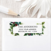 Aquarellkiefer Cone Weihnachten Rücksendeadresse (Insitu)