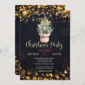 Aquarellkiefer, Dots Weihnachten Einladung (Vorne/Hinten)