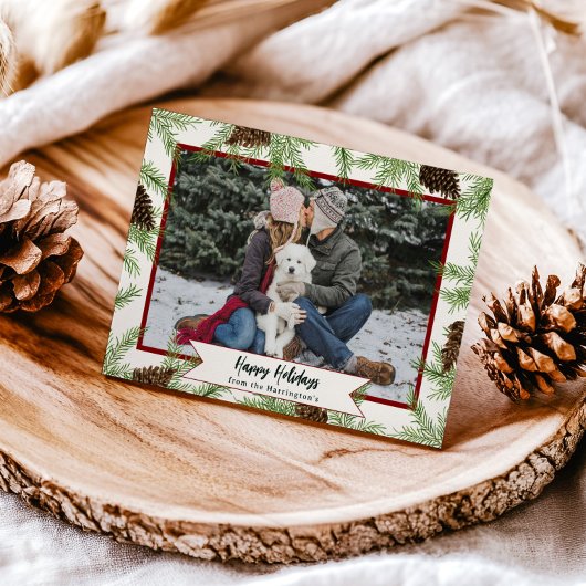 Aquarellkiefer Elfenbeinküste Winterurlaub Eins Fo Feiertagskarte