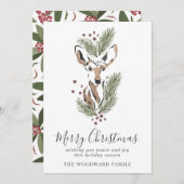 Aquarellkiefer Feiertagskarte (Vorne/Hinten)