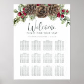 Aquarellkiefer für Winterhochzeiten Poster (Vorne)