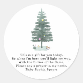 Aquarellkiefer - Gebete für das Baby Runder Aufkleber