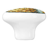 Aquarellkiefer Gelbgrün gestanztes Glas Keramikknauf (Seitenansicht)